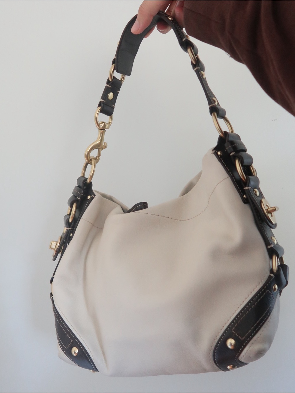 Coach Cream Leather Carly Bag y2k